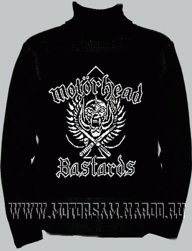 Мужской свитер - MOTORHEAD - BASTARDS с высоким воротником на короткой молнии