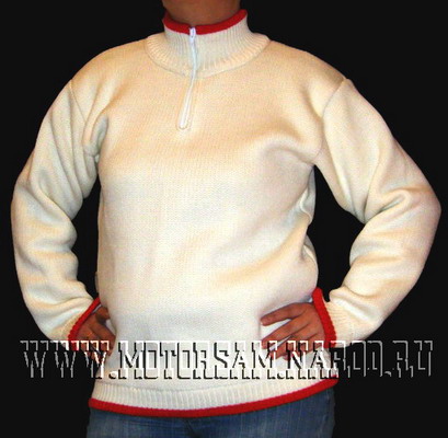 Мужской свитер - СПАРТАК Белый с красной полосой